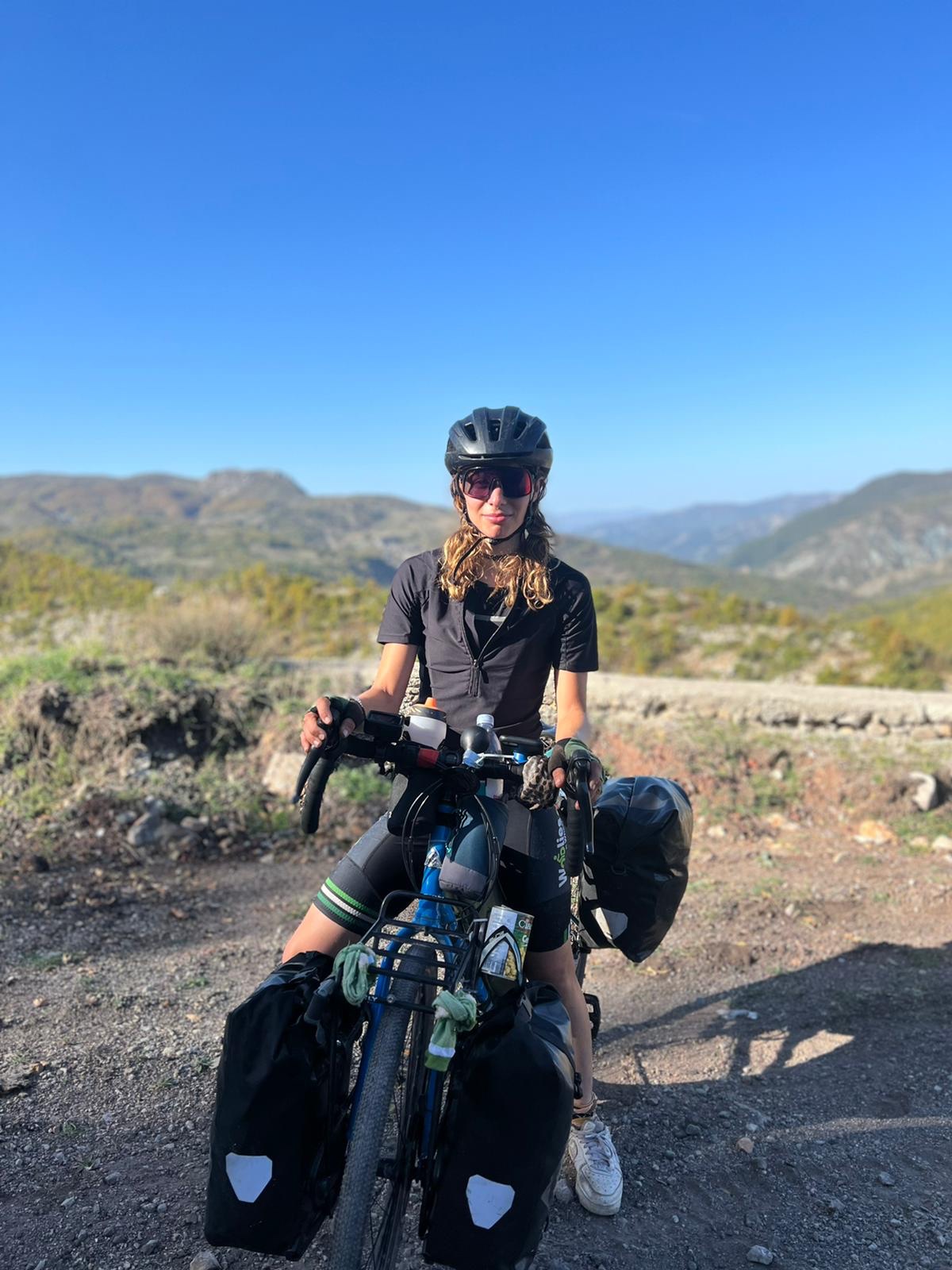 Solo female traveller biketouring 